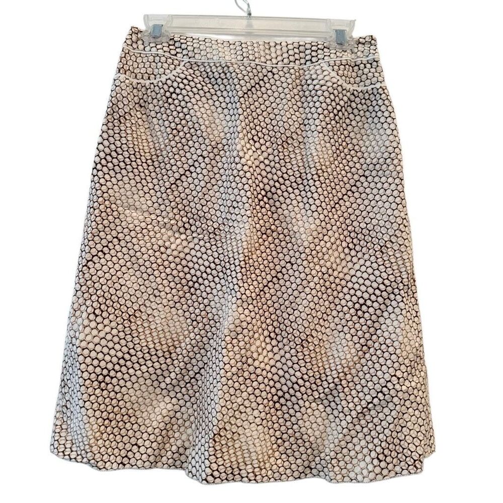 Vintage Kenneth Cole New York Honeycomb Cotton A-Line Skirt Multicolor Size 2